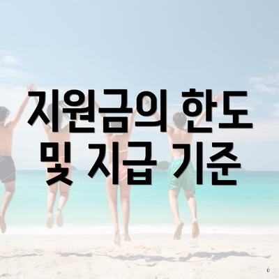 지원금의 한도 및 지급 기준