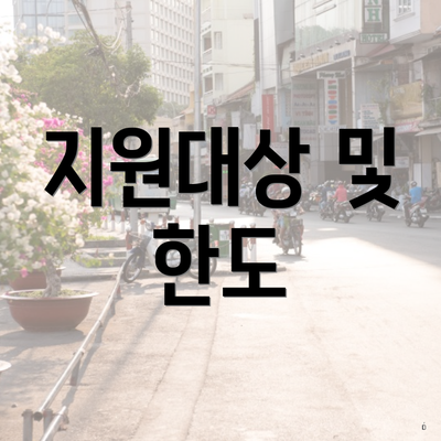 지원대상 및 한도