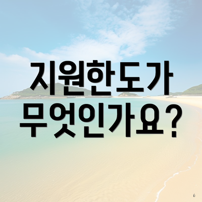 지원한도가 무엇인가요?