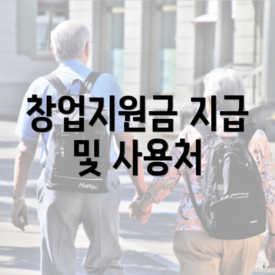 창업지원금 지급 및 사용처