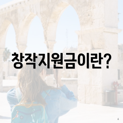 창작지원금이란?