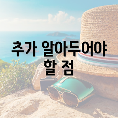 추가 알아두어야 할 점