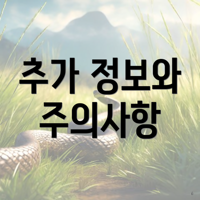 추가 정보와 주의사항