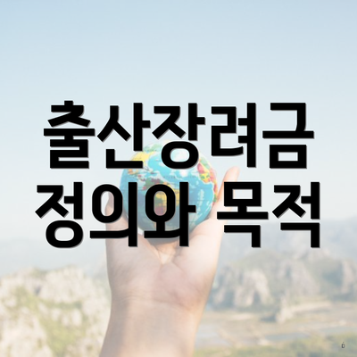 출산장려금 정의와 목적