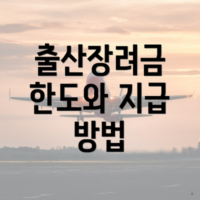 출산장려금 한도와 지급 방법