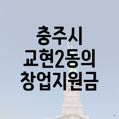 충주시 교현2동의 창업지원금