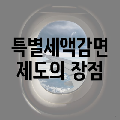 특별세액감면 제도의 장점
