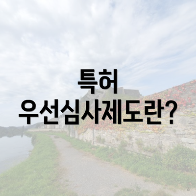 특허 우선심사제도란?