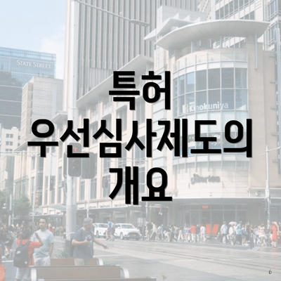 특허 우선심사제도의 개요