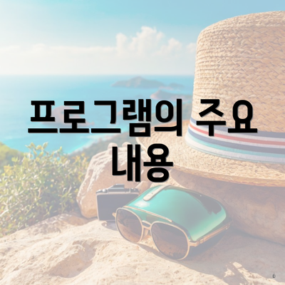 프로그램의 주요 내용