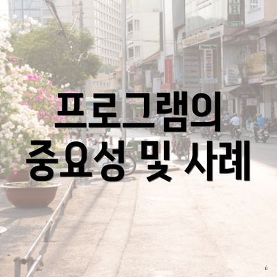 프로그램의 중요성 및 사례