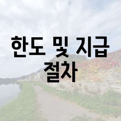 한도 및 지급 절차