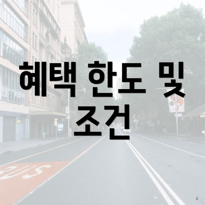 혜택 한도 및 조건