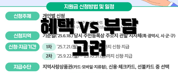 혜택 vs 부담 고려