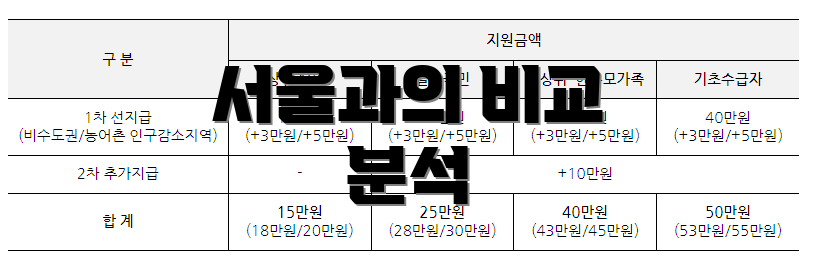 서울과의 비교 분석