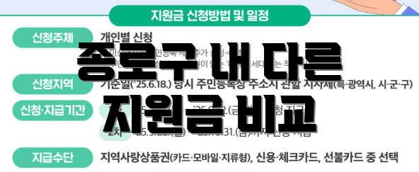 종로구 내 다른 지원금 비교