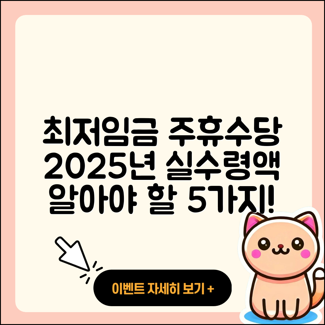 최저임금과 주휴수당 2025년 실수령액 5가지