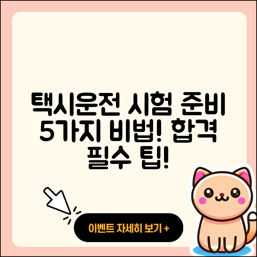 택시운전 자격시험 준비하는 5가지 비법