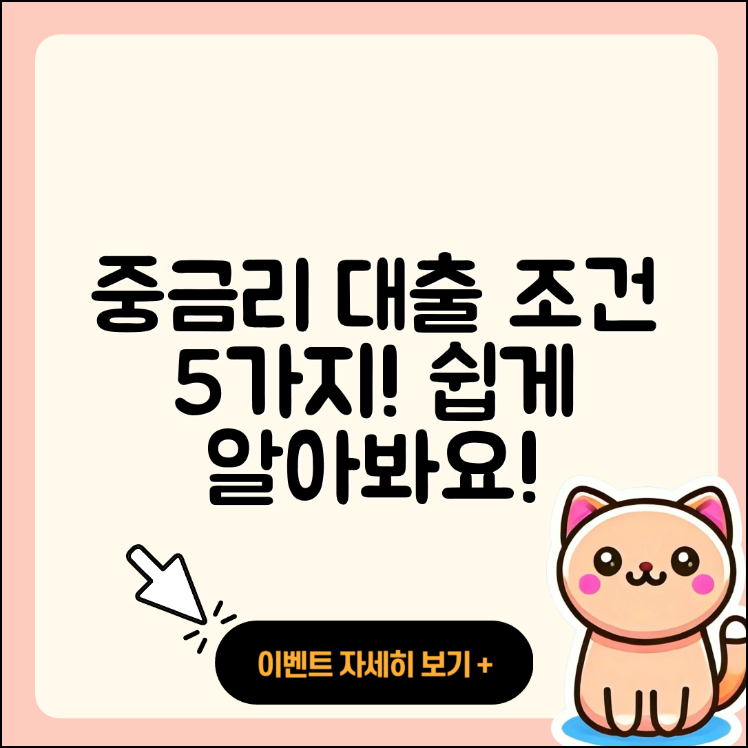 중금리대출 최소 조건 5가지 쉽게 알아보기