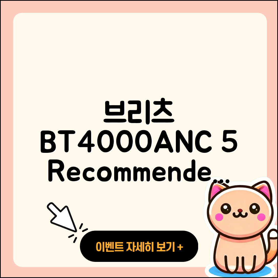 브리츠 BT4000ANC, 5가지 추천대상