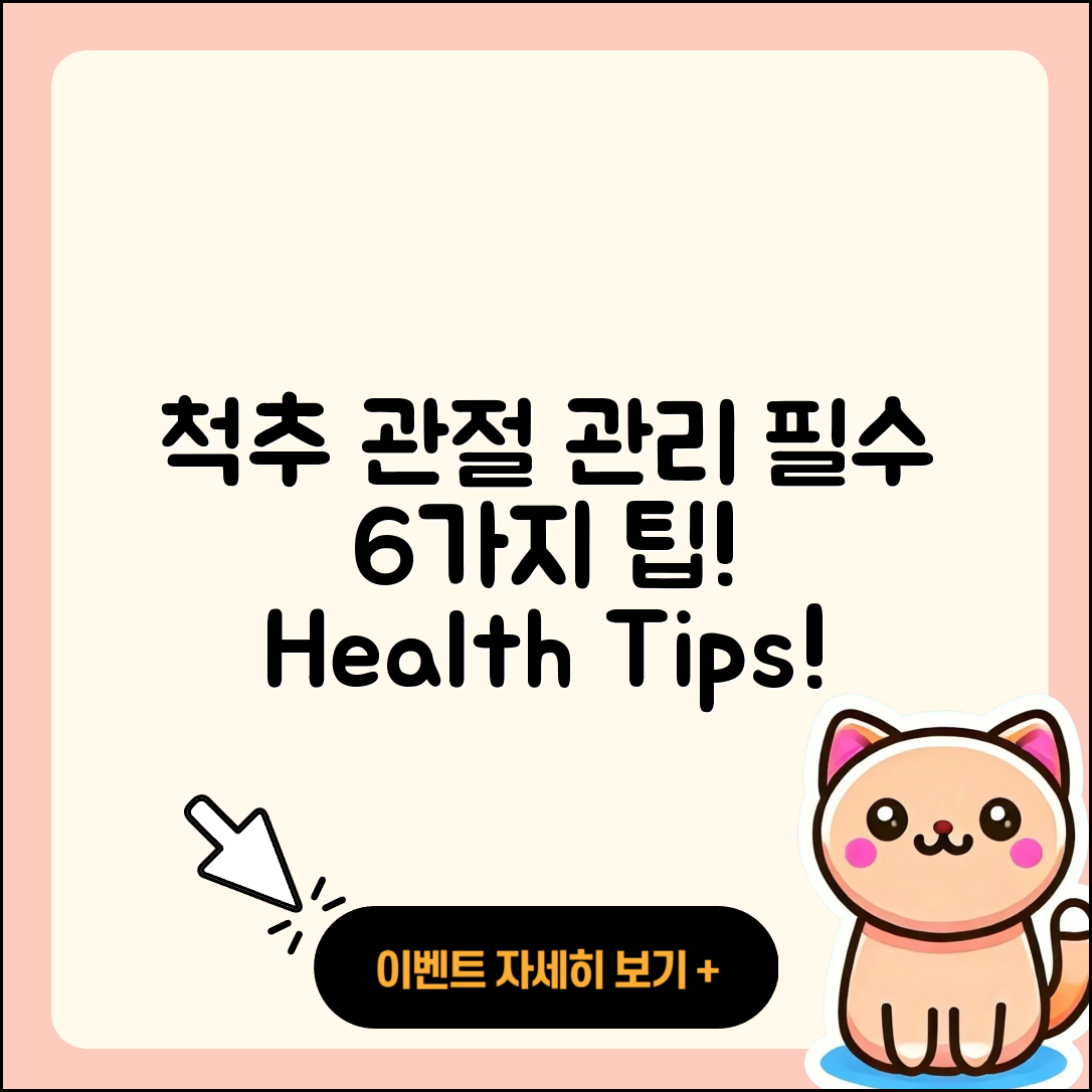 척추 관절 관리 6가지 중요한 팁
