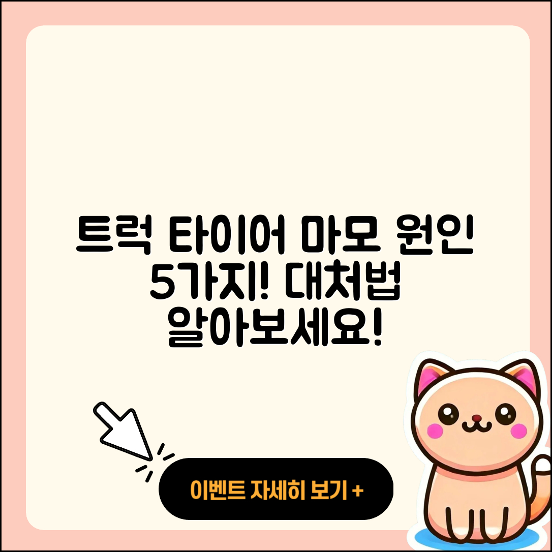 트럭 타이어 마모 원인 5가지와 대처법