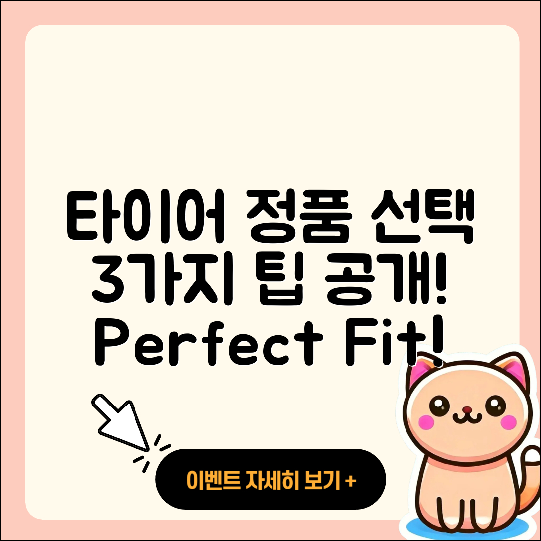 자동차 타이어 정품 선택을 위한 3가지 팁